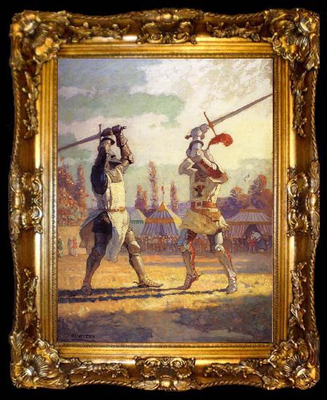 framed  NC Wyeth Sir Nigel Sustains England-s Honor in the Lists, ta009-2